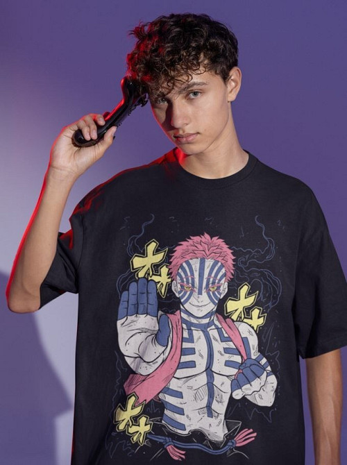 Футболка для хлопчика з аніме принтом Флкл Харуко Фоолй Коолй оверсайз (зріст від 165 до 180) Чорний AnimeJ0971m Дніпро - фото 3