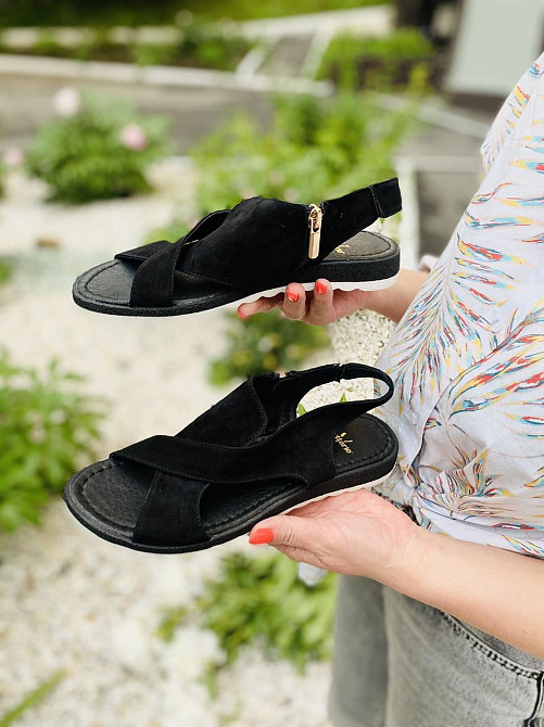 VIKTTORIO Босоніжки жіночі VIKTTORIO Лена чорні (літо, замша натуральна) (3683) Коломыя - изображение 7