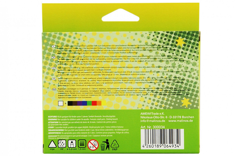 Фломастери для декорування, що нестирається MALINOS Dekozauber 9 (8+1) шт Киев - изображение 10