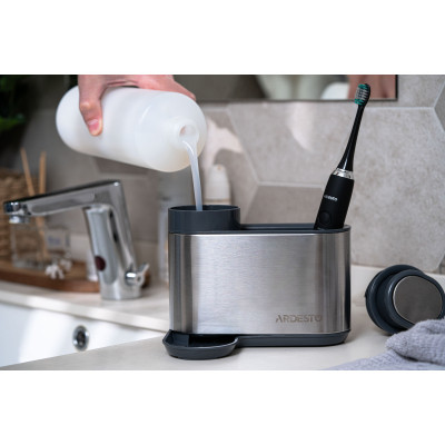 Дозатор для рідкого мила Ardesto Minimalism Органайзер для миючих засобів Сірий (ARHB3102GS) Вінниця - фото 2