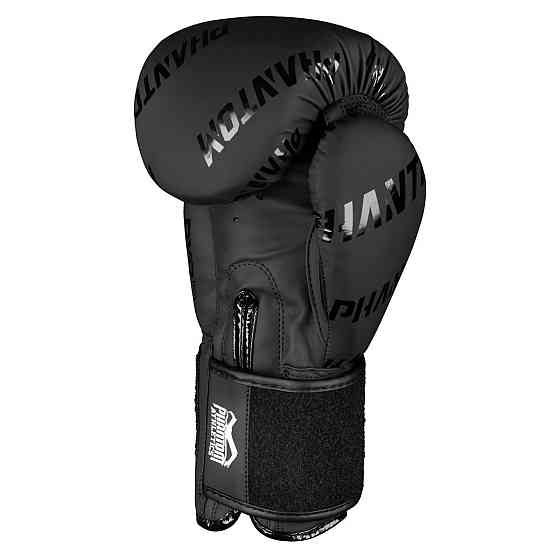 Боксерські рукавиці Phantom APEX Velcro Black 12 унцій (Бінті 4м. у подарунок) Кам'янське