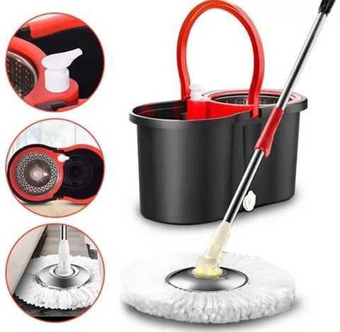 Набір Швабра МОП телескопічна  ручка, мікрофібра + відро 14л Харків - фото 2