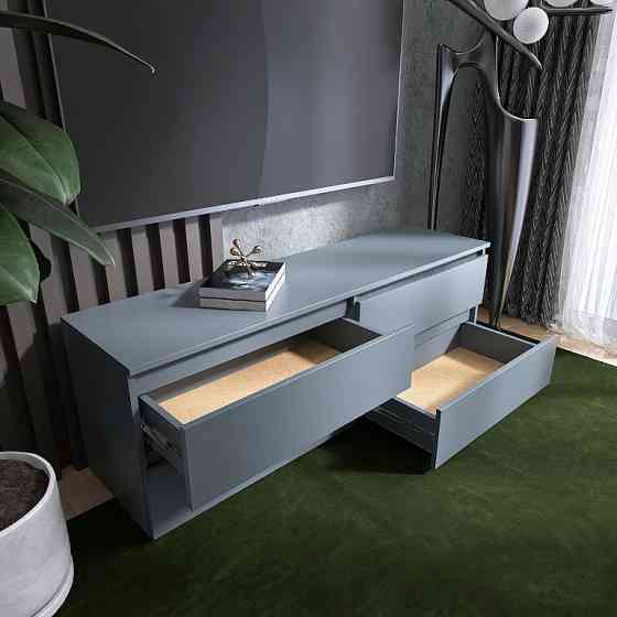 Тумба под телевизор Эверест ЛТВ-1400 Лайт 140х38х49 см Графит (DTM-4910) Днепр