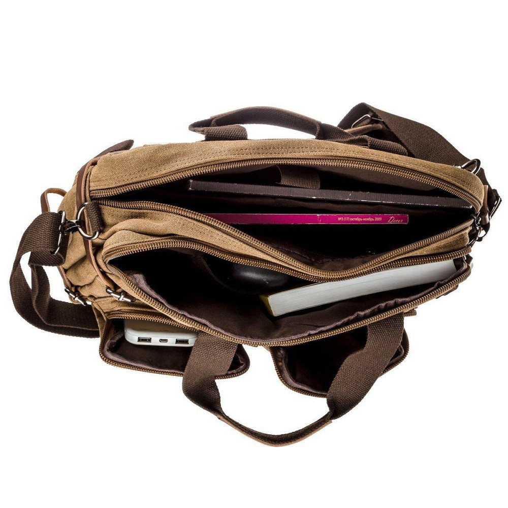 Сумка-трансофрмер текстильная большая Vintage 20152 Песочная Киев - изображение 1