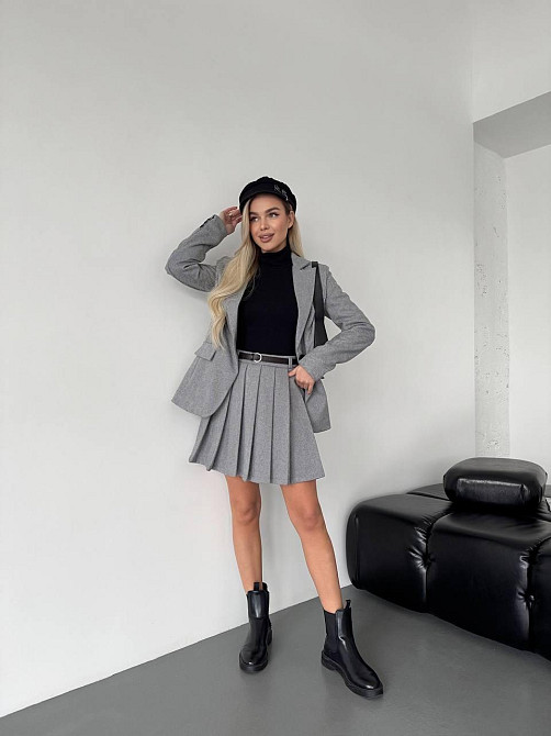 Женский стильный классический костюм двойка  кашемир + подкладка Черный, 44 Одесса - изображение 2