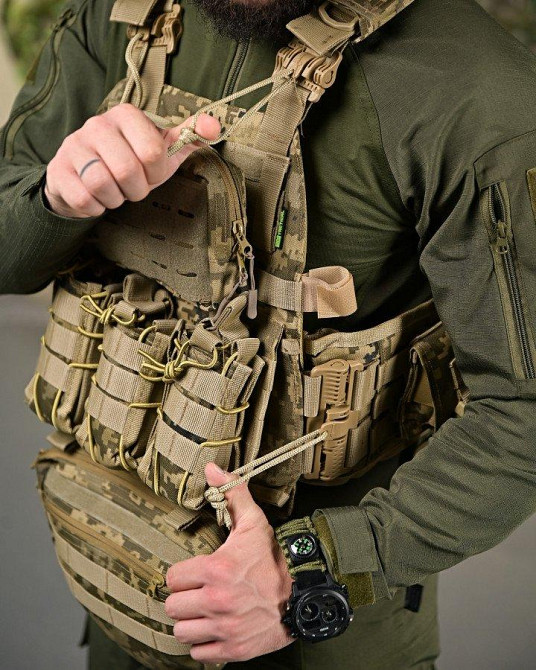 Плитоноска 4 точки быстрый сброс frion  с напашником пиксель  ПП4633 Одесса - изображение 5