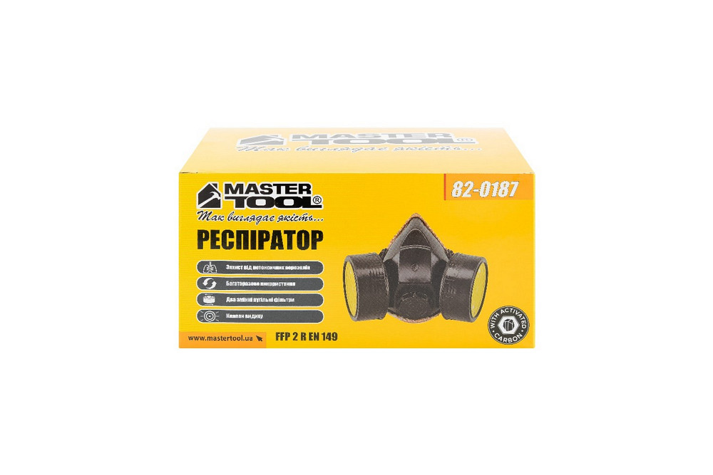 Респіратор-напівмаска протипиловий MASTERTOOL FFP2 R EN 149 2 змінні протигазові фільтри 82-0187 Коломия - фото 7