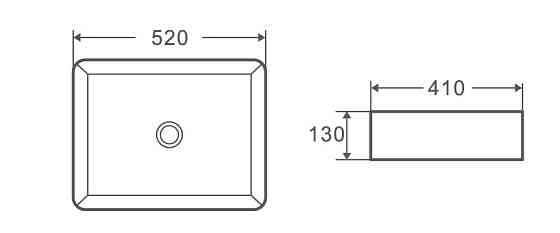 Умивальник накладний керамічний Mixxus Premium Quadro-0102 520x410x130mm   ( MP6488 ) 25400 Харьков