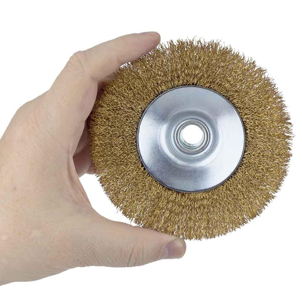 Щетка проволочная конусообразная Ø125мм М14×2мм (латунированная) SIGMA (9016121) Ровно - изображение 6