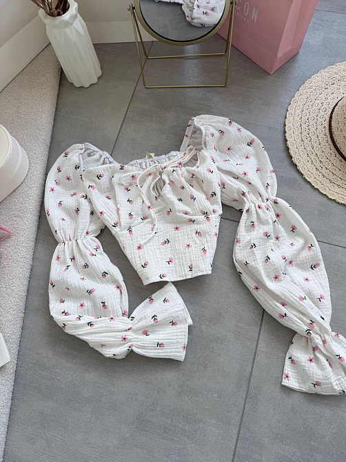 Женский летний романтичный топ муслин 100% хлопок Молочный 2 Одесса - изображение 5