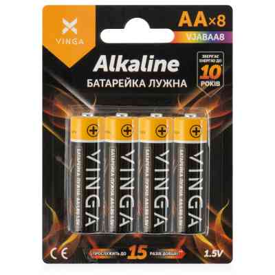 Батарейка AA LR6 Alkaline 8pcs Blister Vinga (VJABAA8) Вінниця
