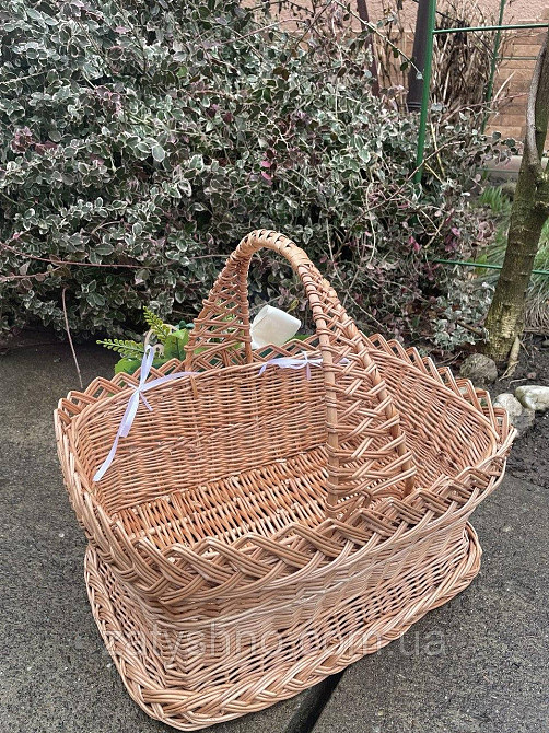 Пасхальний кошик з лози великий з прикрасою Київ - фото 6