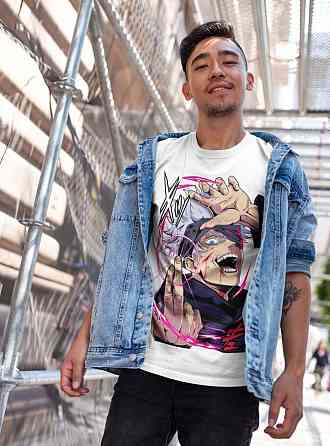 Футболка для мальчика аниме Магическая битва оверсайз (рост от 165 до 180 ) Черний AnimeJ0796m Днепр