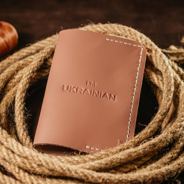 Паспортниця UA Рожева шкіряна з тисненням, модна обкладинка на паспорт, практичний чохол зі шкіриMasterSem Київ - фото 2