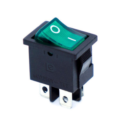 Перемикач Daier KCD1-4-201N, з підсвіткою, ON-OFF, 4pin, 6A 250V, зелений Полтава - фото 1