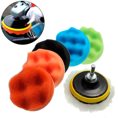Набор насадок для полировки авто 6шт и шлифовальный диск 7.5см, на дрель Винница - изображение 1