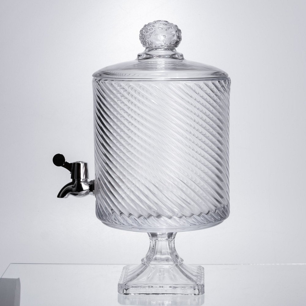 Лимонадниця з краном на підставці скляна 4,5 л прозора HP-19-3045-8 Коломыя - изображение 1