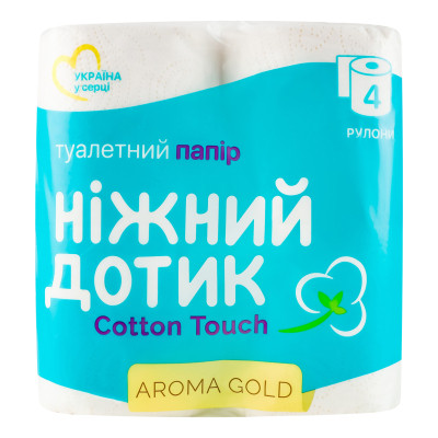 Туалетная бумага Ніжний дотик Aroma Gold 2 слоя 4 рулона (4823019010992) Винница - изображение 1