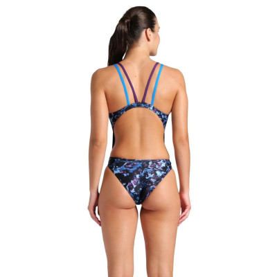 Купальник Arena Rockin Swimsuit Swim Tech Mult 008159-889 чорний, синій, фіолетовий 42 (3468337406532) Вінниця - фото 2