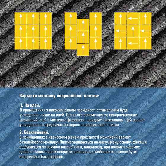 Плитка під ковролін без клейового шару 500х500х4мм Чорно-сірий SW-00002713 Київ