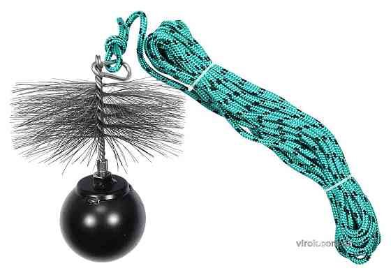 Набір для очищення димарів VOREL : шнур Ø= 6 мм, l= 10 м; йорж Ø= 175 мм; гиря- 1.8 кг [1] Одеса