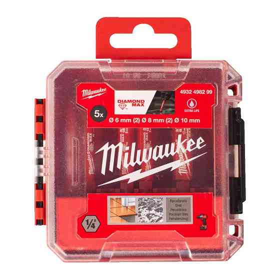 Набір коронок алмазних Diamond Plus MILWAUKEE (1/4 Hex) (діаметр 6, 6, 8 , 8, 10мм) Одеса