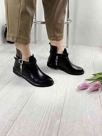 Черевики жіночі Milanti чорні натуральна шкіра висота 12см розмір 36 (3201) Коломия