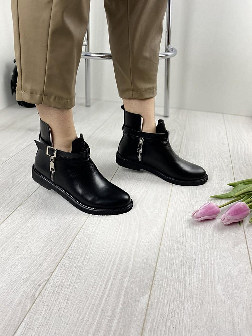 Черевики жіночі Milanti чорні натуральна шкіра висота 12см розмір 36 (3201) Коломыя - изображение 3