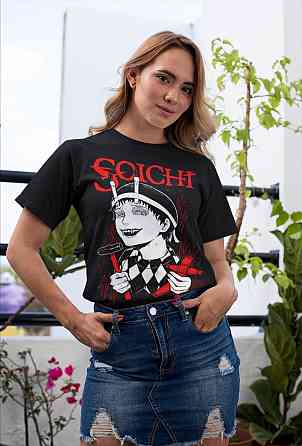 Футболка з аніме принтом Джунджі Іто Соуікхі Хоррор оверсайз (S/M/L) Чорний AnimeJ0173 Дніпро