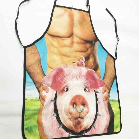 Фартух з приколом для чоловіків Порося 75 на 60 см різнобарвний Київ