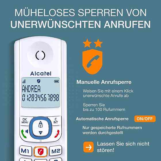 Беспроводной телефон Alcatel F530 solo сине-белый DECT большой дисплей подсветка журнал вызовов 20 Киев