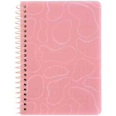 Блокнот Axent на спирали B6 80 листов, клетка, пластиковая обложка, розовый (8463-2-A) Винница