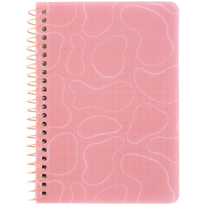 Блокнот Axent на спіралі B6 80 аркушів, клітинка, пластикова обкладинка, рожевий (8463-2-A) Вінниця - фото 1