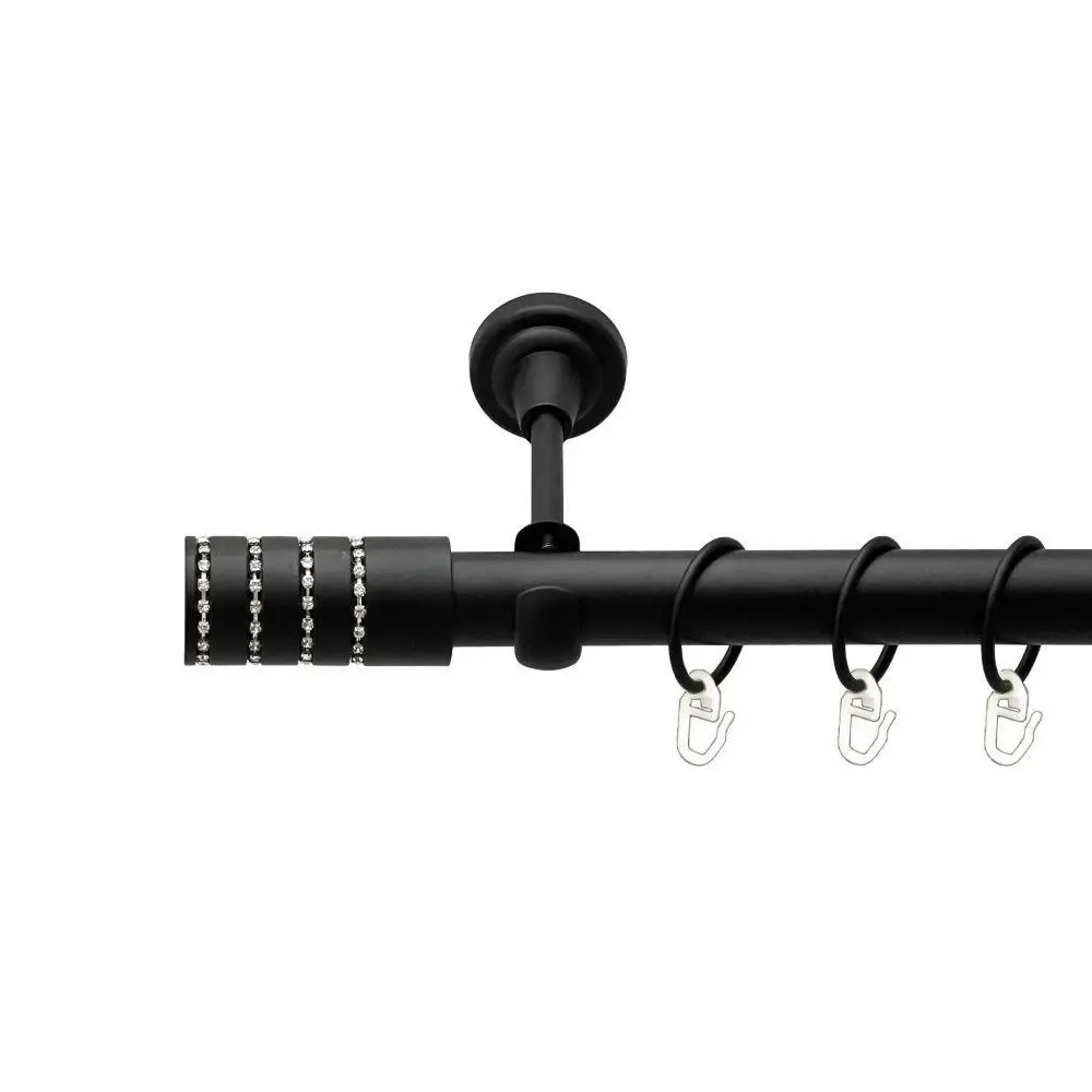 Карниз Orvit Барамелла металевий однорядний відкритий гладка труба кільце металеве Чорний Оксамит 25 мм 240 см (00-00018160) Львів - фото 1