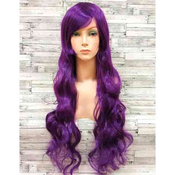 Перука хвиляста аніме 80см косплей «Фіолетова» Вінниця