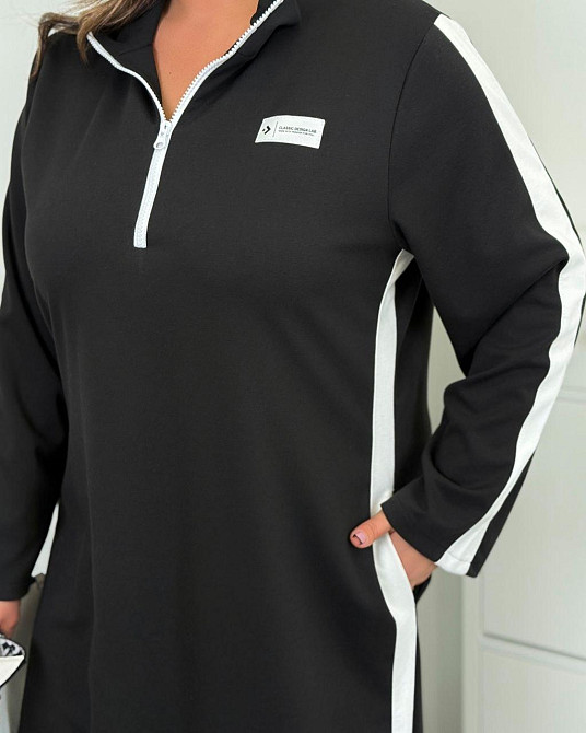 Жіноча стильна сукня батал у стилі спорт-шик італійський трикотаж 60/62 Одеса - фото 5