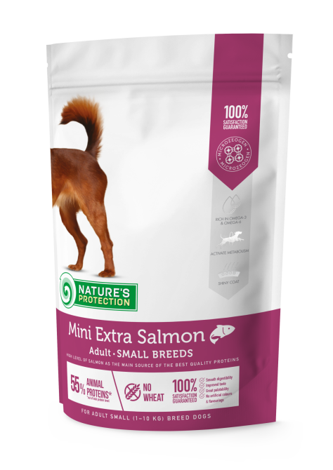 Nature's Protection Mini Extra Salmon Adult Small Breeds Сухий корм для дорослих собак малих порід з лососем, 500 г Київ - фото 1