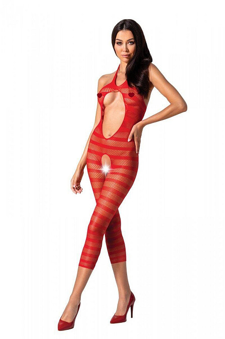Сітчастий бодістокінг з відкритим животом Passion BS081 red Sex Aura Київ - фото 1