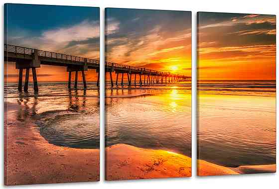 Модульная картина в гостиную / спальню    Захід сонця       ART-050_3A Киев