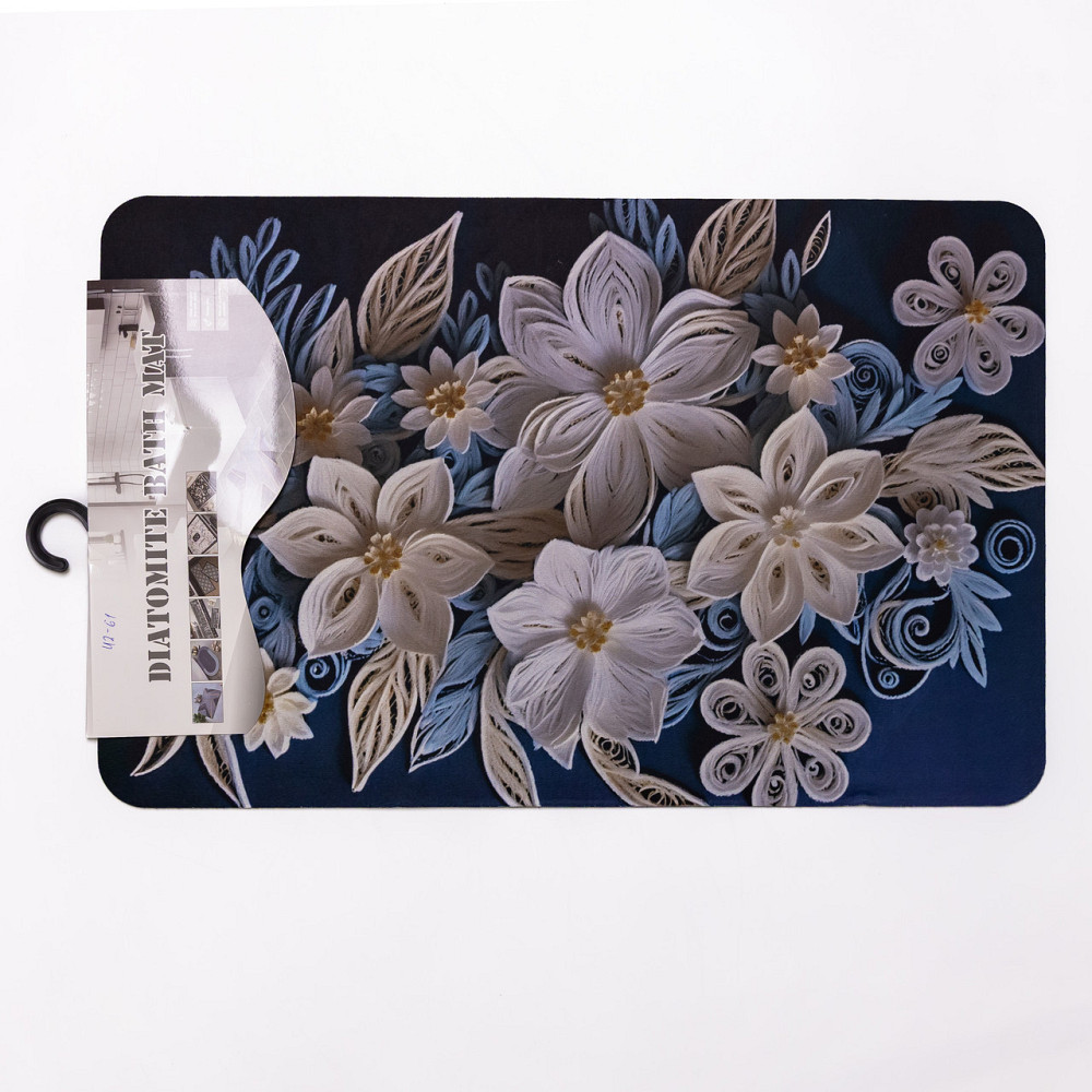 Антискользящий 3D коврик для ванной комнаты из мягкого диатомита 38×58(см) влаговпитывающий коврик для дома ванны туалета Синий Киев - изображение 6