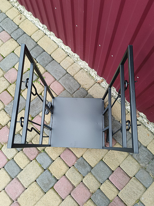 Кований набір для каміну LOFT №9 з дровницею (стійка, совок, щітка, кочерга, щипці) Київ - фото 10