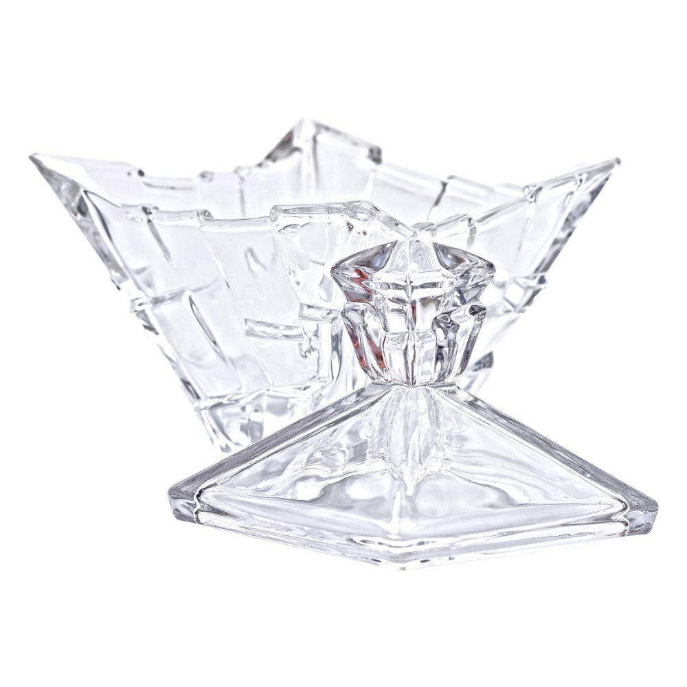 Сахарница с крышкой 16×16×19 см ваза Сахарница квадратная стеклянная HP-4-119 Киев - изображение 3