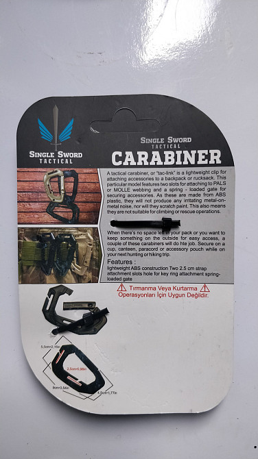 Карабин тактический tac-link 80 кг для системы молли для военной экипировки и туристов Одесса - изображение 14