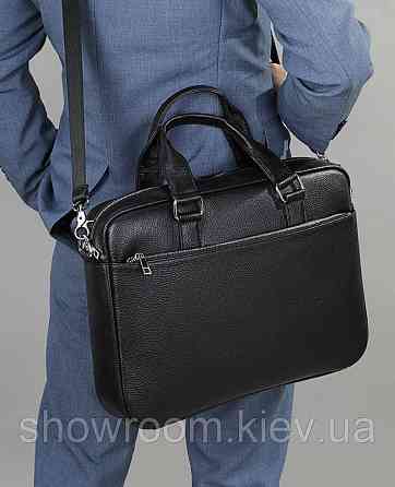 Мужская деловая кожаная сумка Leather Collection (9919) черная Киев