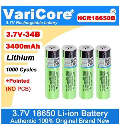 Акумулятор (без захисту) VariCore 34B-JT Li-ion 18650 3400 mAh 3.7V (NCR18650B) Зелений Київ