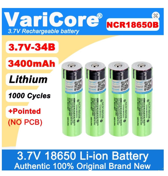 Акумулятор (без захисту) VariCore 34B-JT Li-ion 18650 3400 mAh 3.7V (NCR18650B) Зелений Київ - фото 2