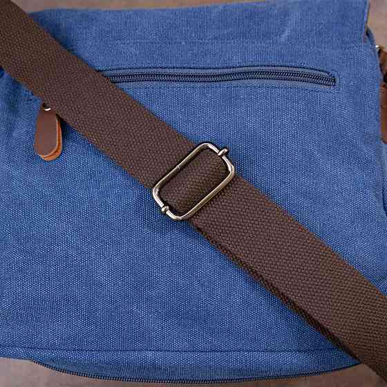 Сумка почтальонка текстильная Синяя (Vintage) Киев