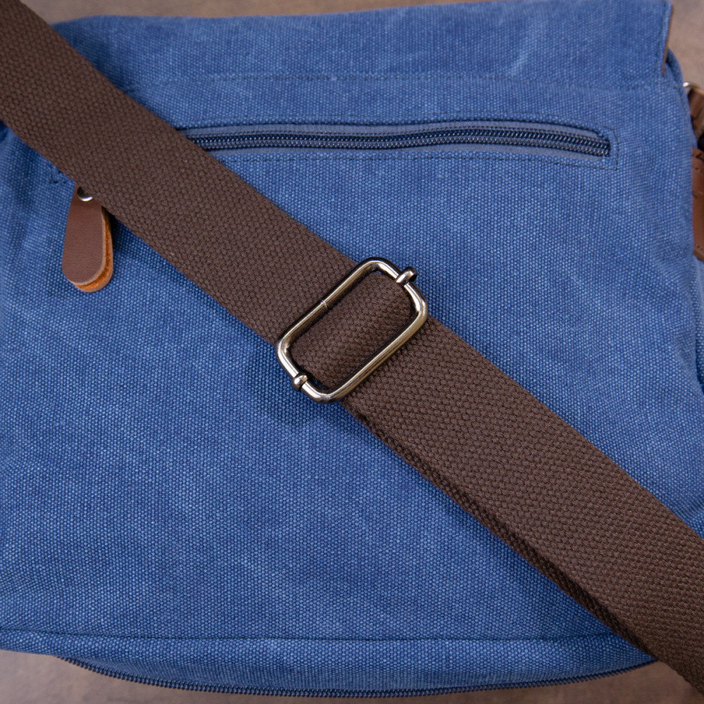 Сумка почтальонка текстильная Синяя (Vintage) Киев - изображение 4