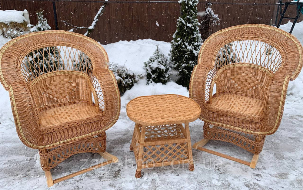 Набір з лози гойдалка та столик Київ - фото 1