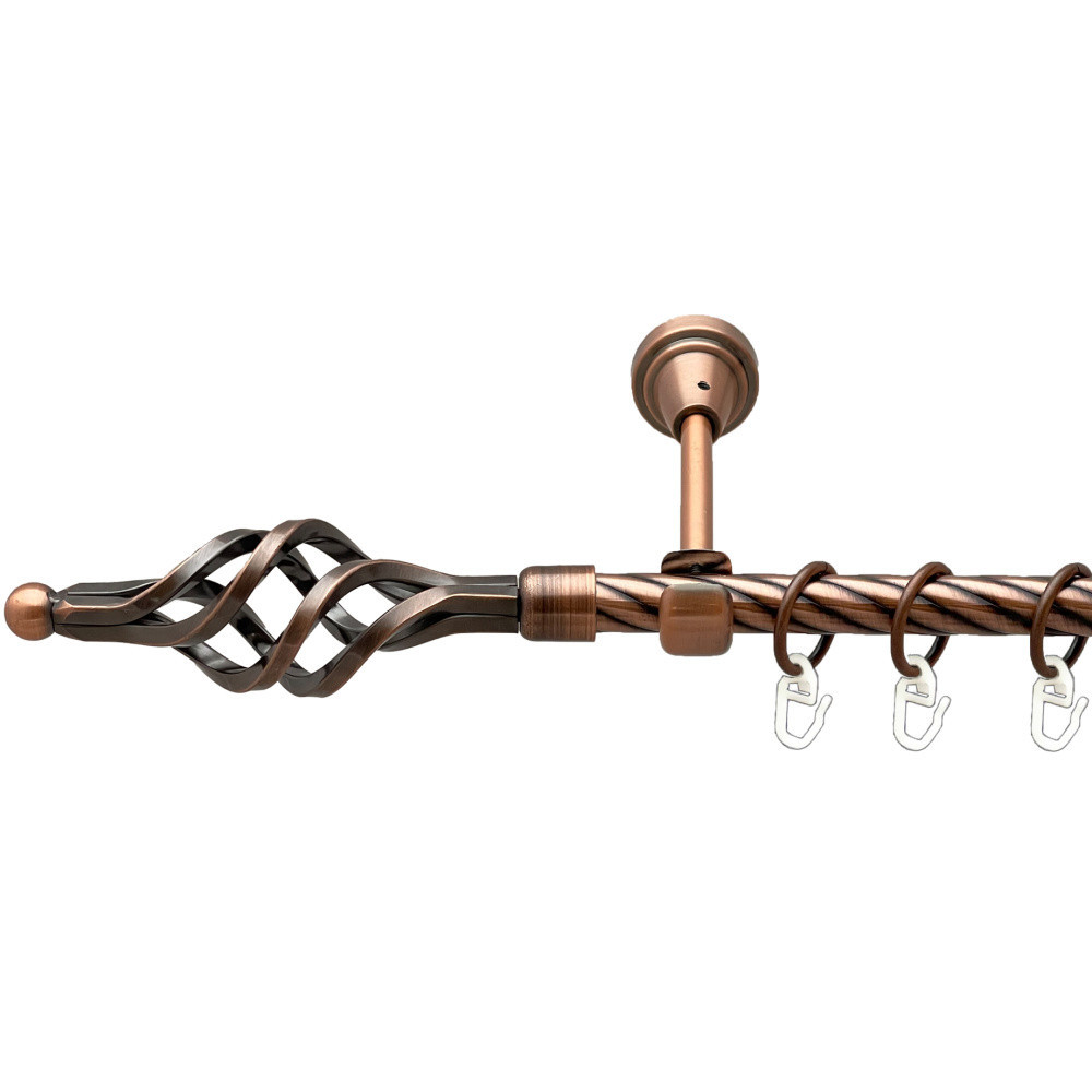 Карниз Orvit Ажур Мала металевий однорядний відкритий скручена труба кільце металеве Мідь 16 мм 240 см (00-00025118) Львів - фото 1